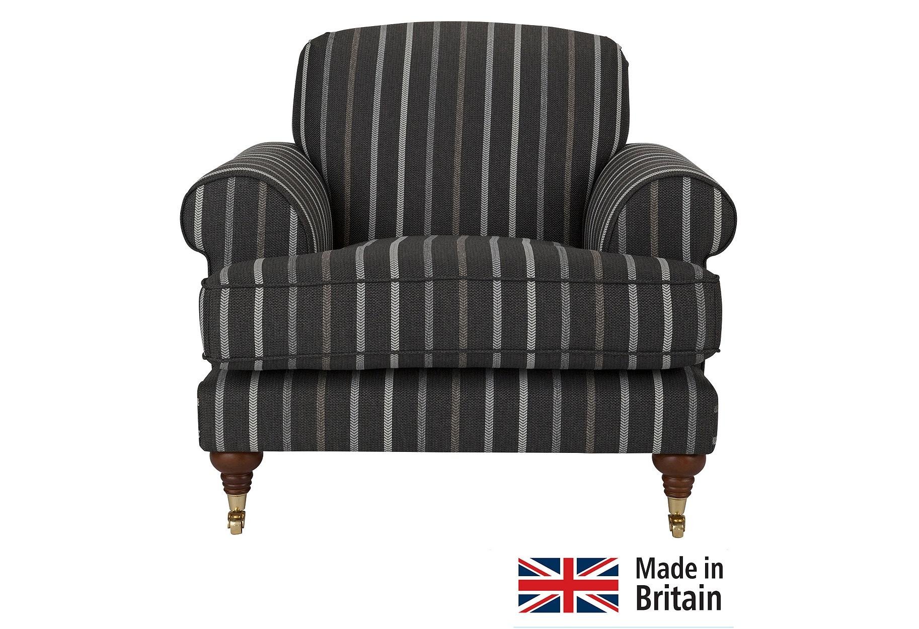 Buy Heart of House Sherbourne Striped Fabric Chair Charcoal at Argos