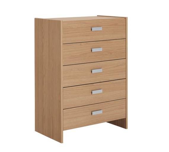 Buy HOME New Capella 5 Drawer Chest Oak Effect at Argos.co.uk Your