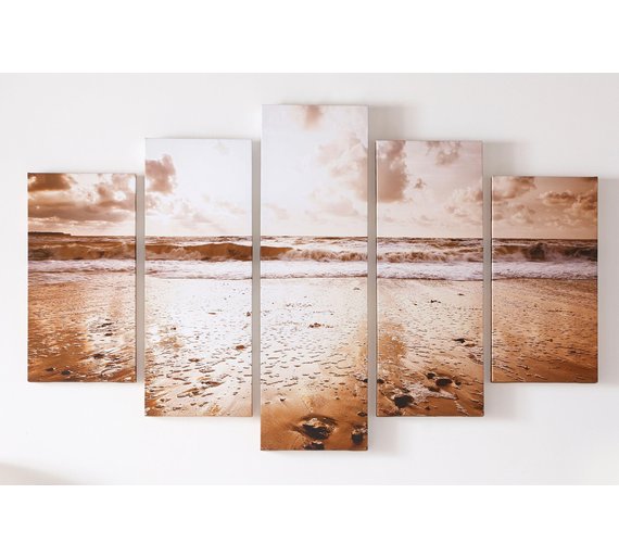 Buy Graham & Brown Sunrise Beach Canvas Wall Art Set of 5 at Argos.co