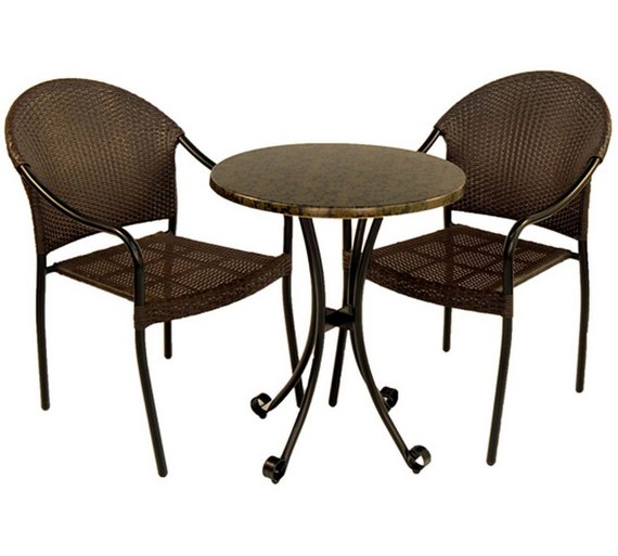 Buy Fleuretta Bistro Set with 2 San Tropez Chairs Black at Argos.co