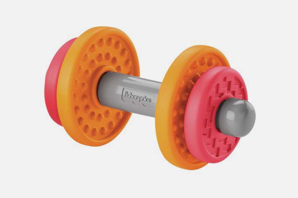 Dumbbell toy sold with the Fisher-Price® Baby Biceps Gift Set.