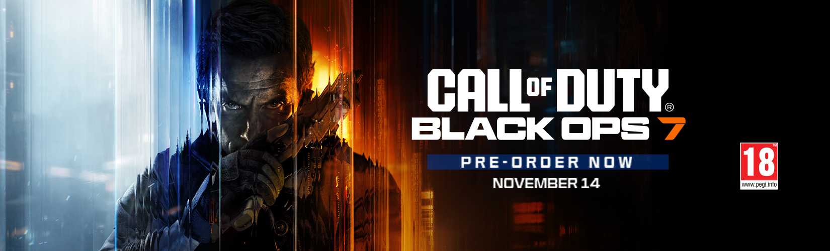 Call of Duty Black Ops 7. Pre order now. November 14.