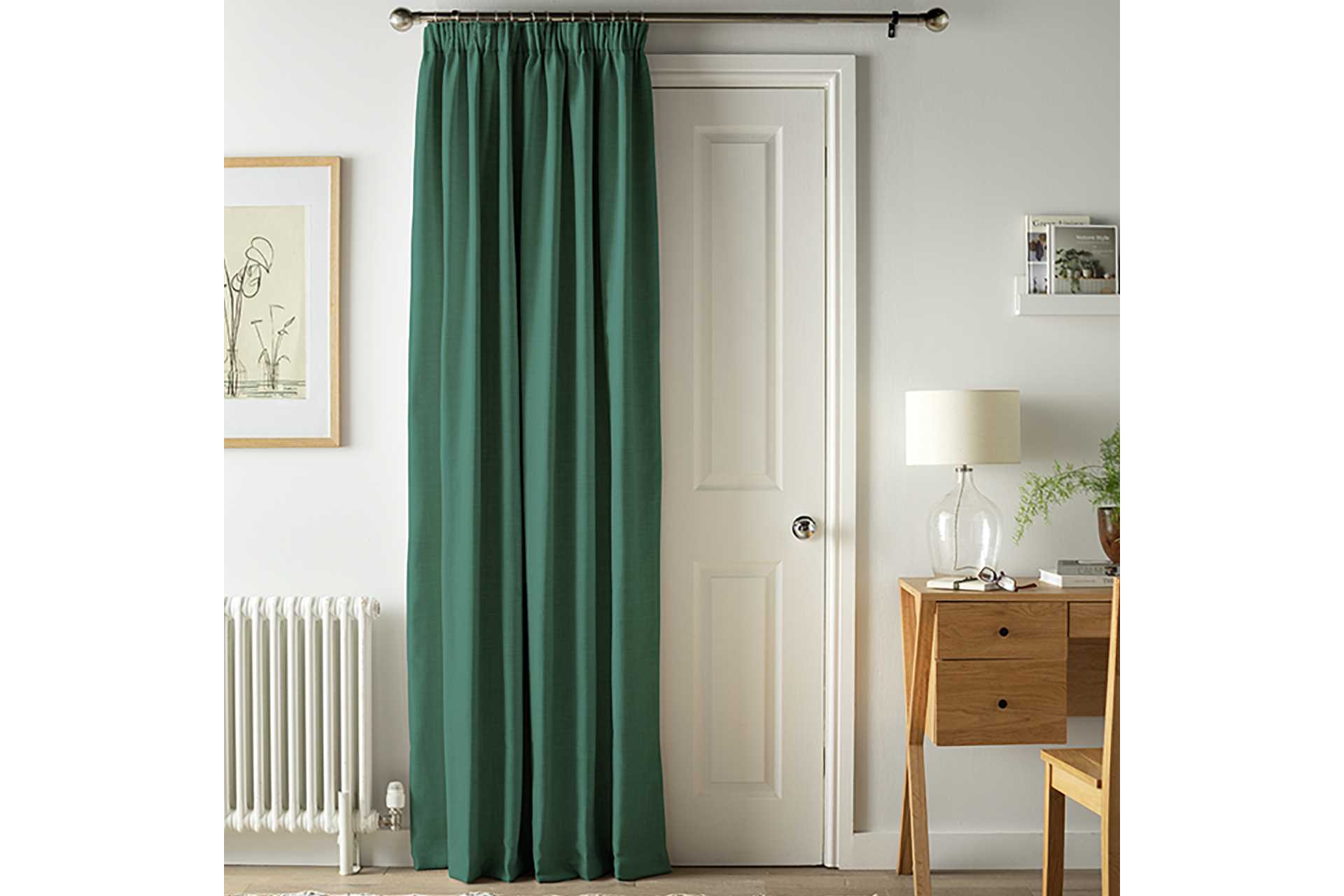 Argos Home thermal door curtain in green.