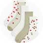 A pack of khaki and strawberry printsocks.