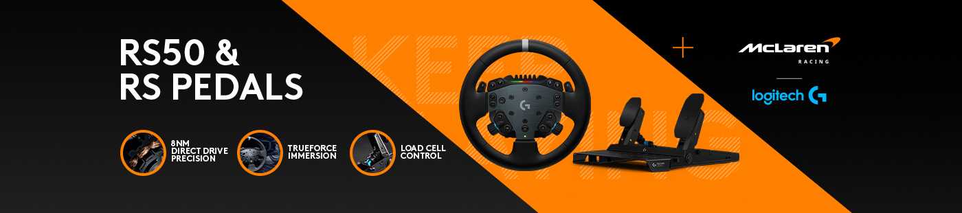 Logitech. McLaren racing. RS50 & RS pedals.