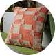A Habitat woven geometric patterned cushion.
