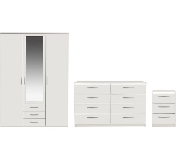 Buy Collection New Hallingford 3Pc 3Dr Wardrobe Package White at