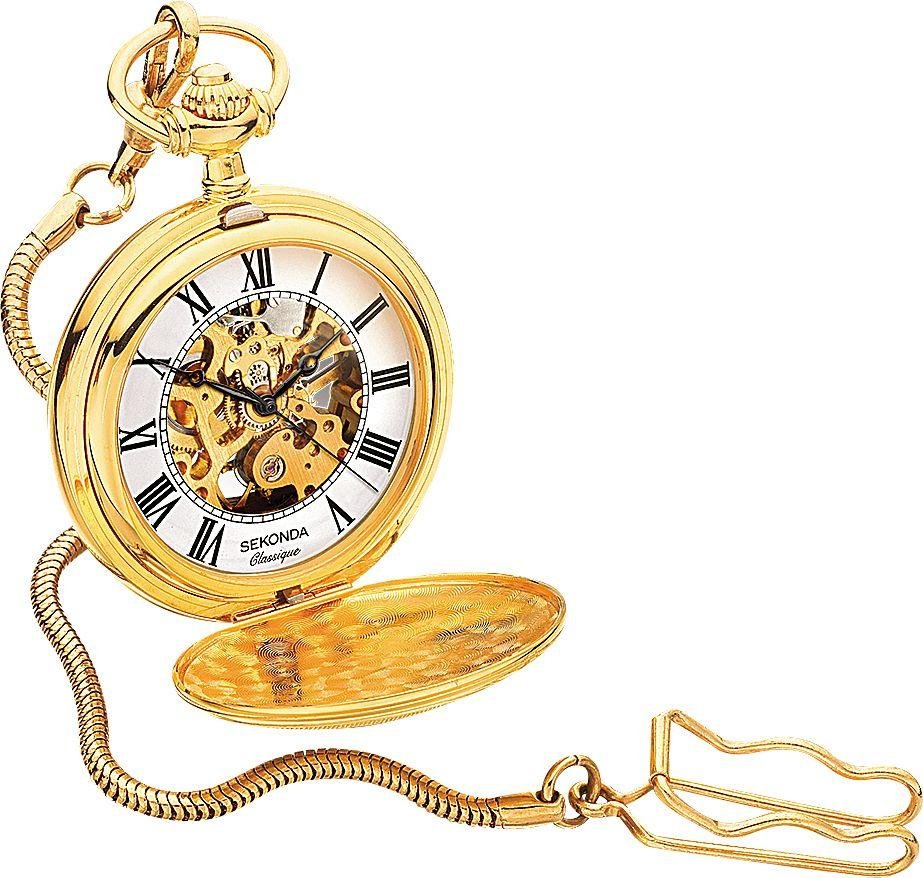 Sekonda Mens Classique Mechanical Skeleton Pocket Watch