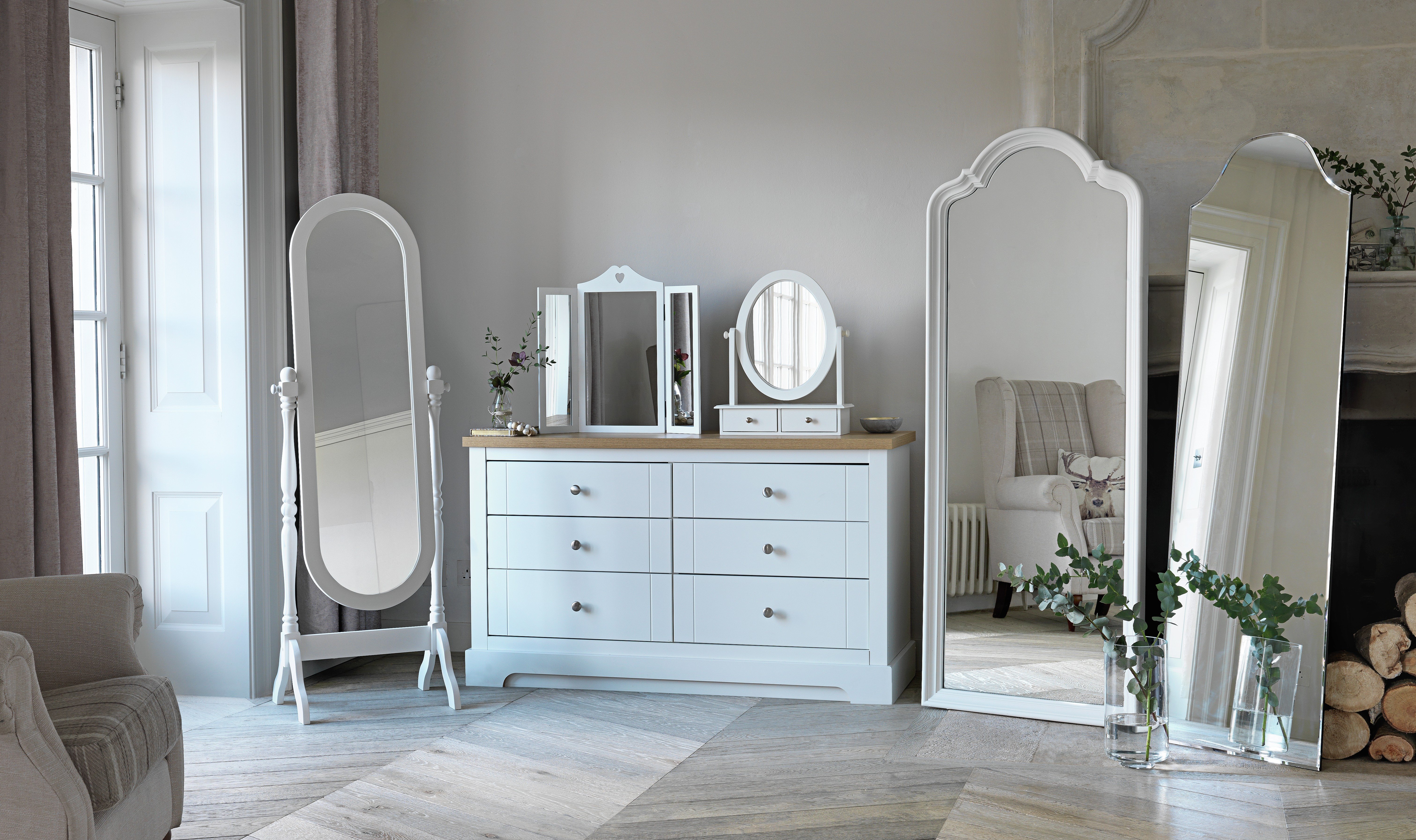 Buy Heart of House Charlotte Rec Ornate Leaning Mirror Ivory at Argos.co.uk Your Online Shop