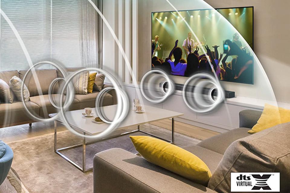 Samsung Q600A in a living room.