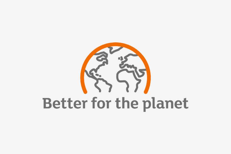 Better for the planet logo indicating our promise to tackle climate change.