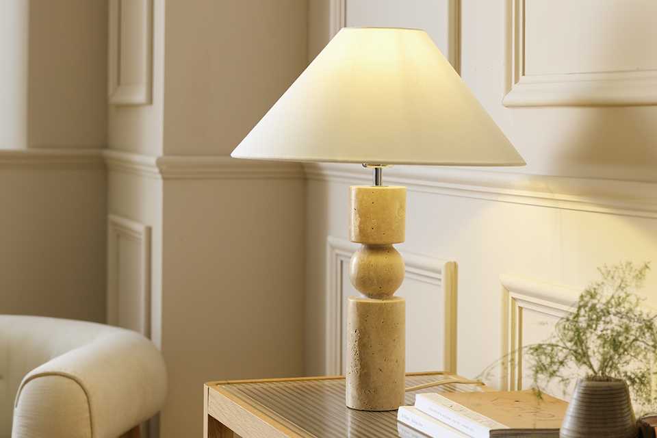 Habitat Travertine Table Lamp - Natural.