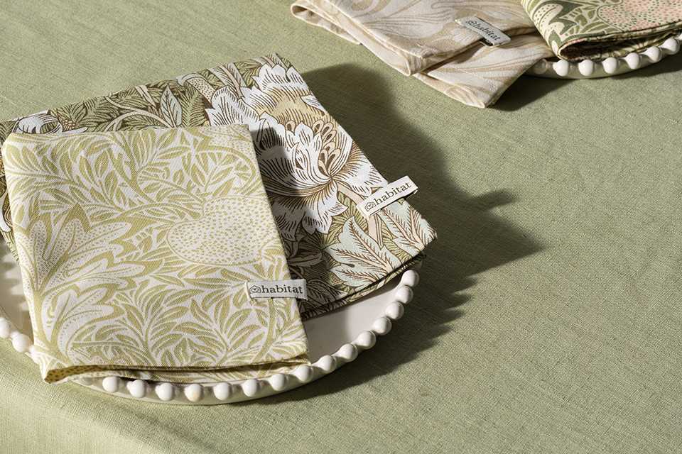 Green william and morris napkins.