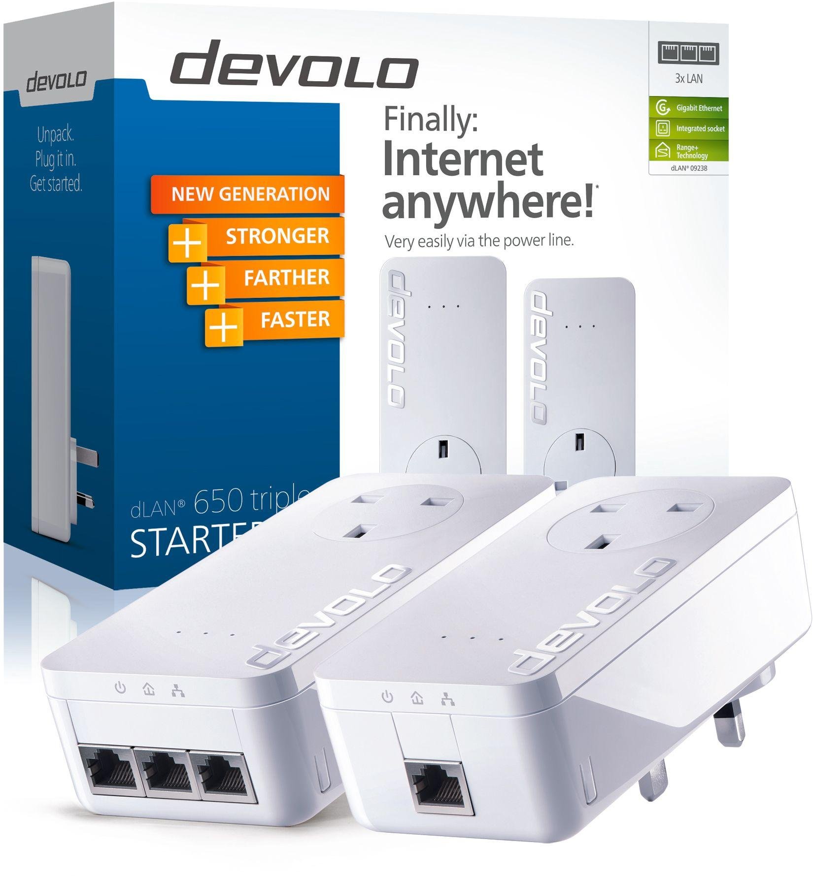 EAN 4250059692381 product image for Devolo 600Mbps dLAN Powerline 650+ Triple Kit | upcitemdb.com