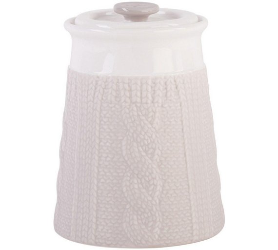 Buy Chunky Knit Design Storage Jar Pebble at Argos.co.uk Your