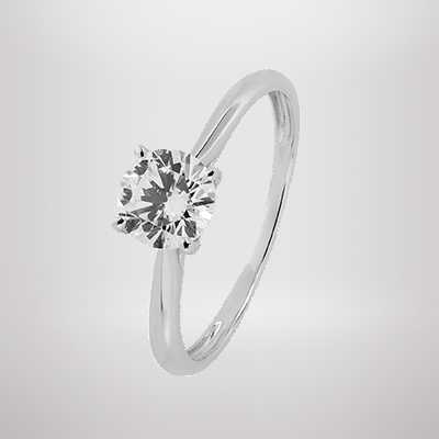 A Revere 9ct White Gold Cubic Zirconia Engagement Ring in size M.