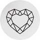 Heart cut stone.