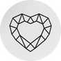 Heart cut stone.