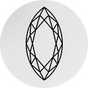 Oval cut stone.