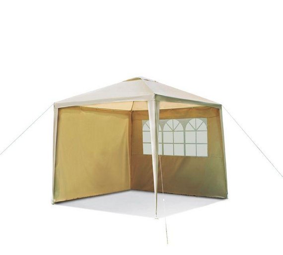 Buy HOME Square Garden Gazebo with Side Panels Cream at Argos.co.uk