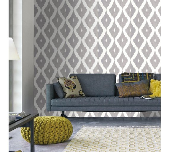 Buy Graham and Brown Wallpaper Sample Ikat Grey at Argos.co.uk Your