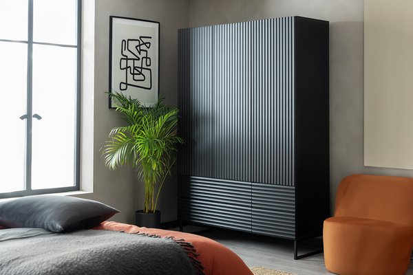 Habitat Cairo 3 drawer wardrobe in black colour.