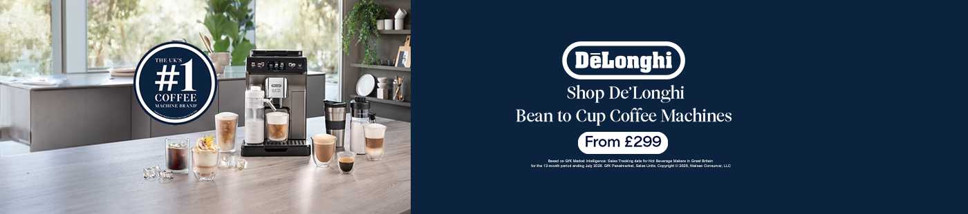 DeLonghi. Shop DeLonghi bean to cup coffee machines. From £299.