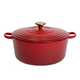 Red casserole dish