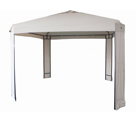 Buy HOME Square Garden Gazebo with Steel Frame Cream at Argos.co.uk