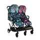 Twin pushchairs.