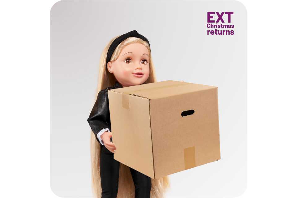 Extended Christmas returns. Items purchased from Friday 26 September 2025 to Thursday 25 December 2025 can be returned right up to Saturday 31 January 2026.