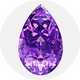 A drop shaped amethyst stone.