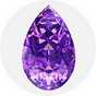 A drop shaped amethyst stone.