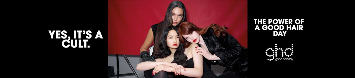 ghd. Yes, it's a cult. The power of a good hair day.