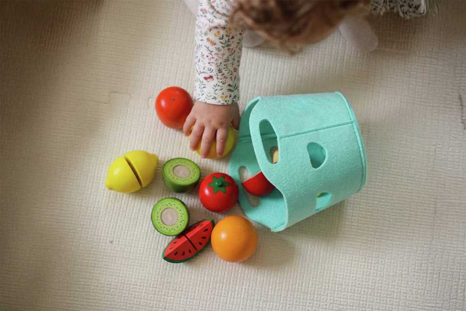 Chad Valley Wooden Fruit Set.