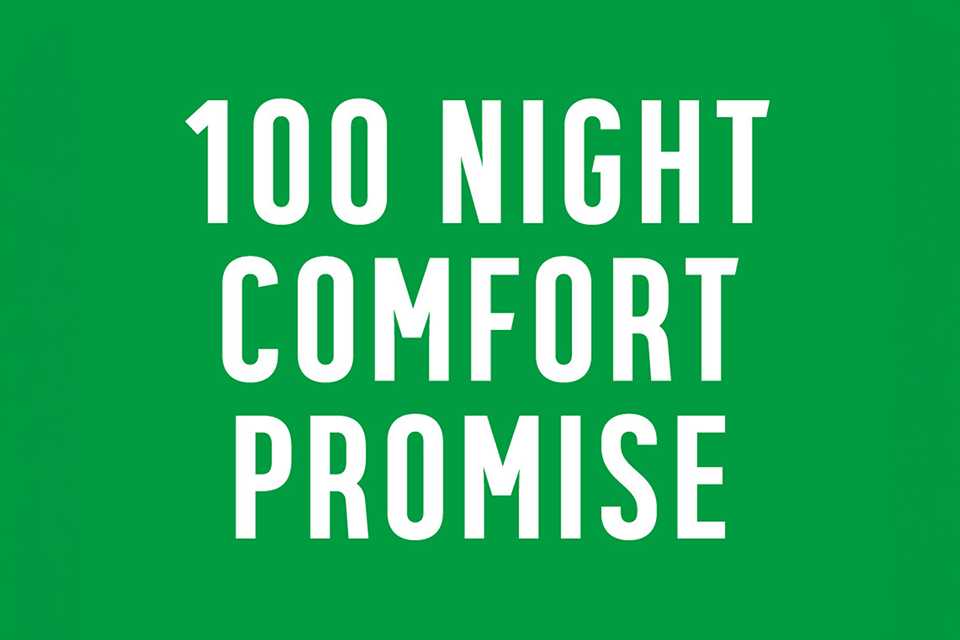 100 night comfort promise.