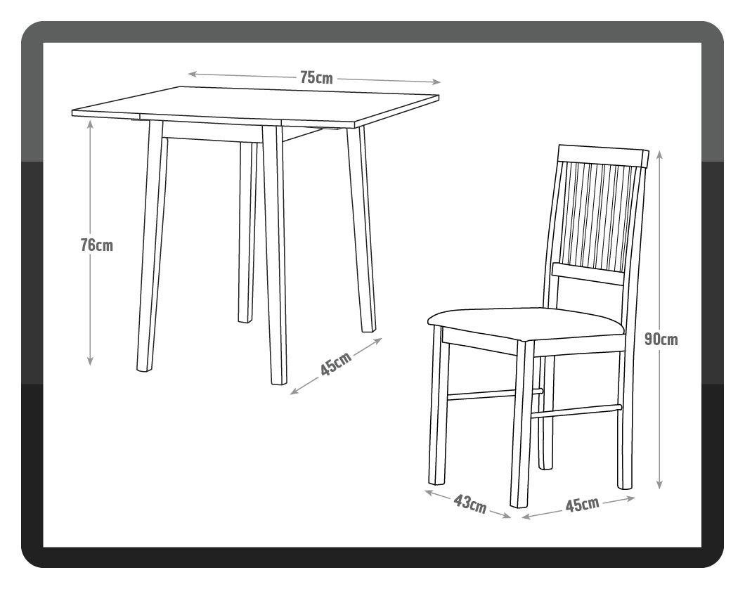 Buy HOME Kendall Extending Solid Wood Table & 2 Chairs Natural at