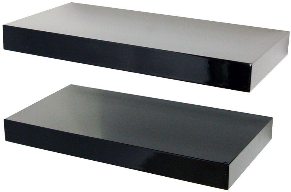 40cm Set of 2 Floating Shelves Black Gloss Review Reviews For You