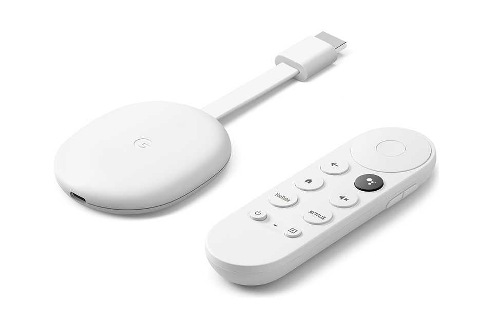 Google Chromecast with Google TV 4K and Voice Remote.