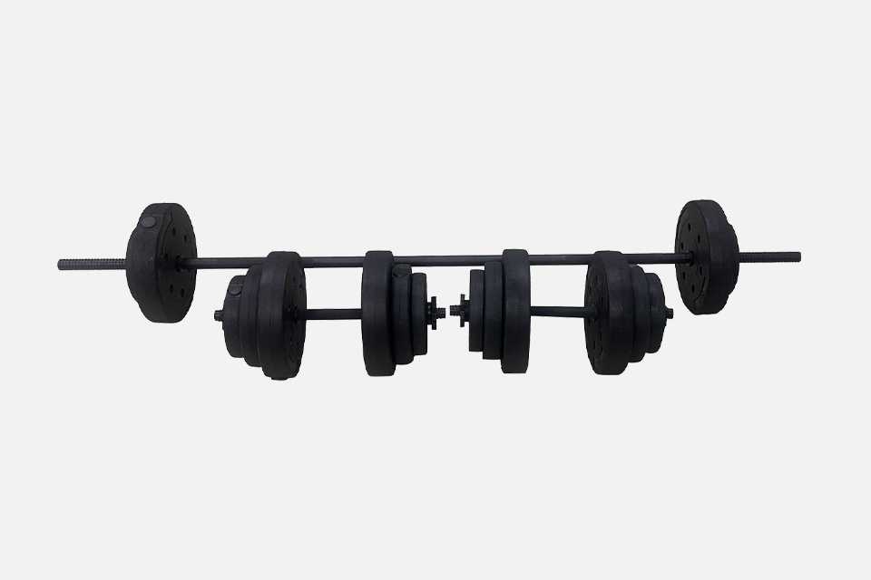 Opti Vinyl 50kg Dumbbell and Barbell Set.