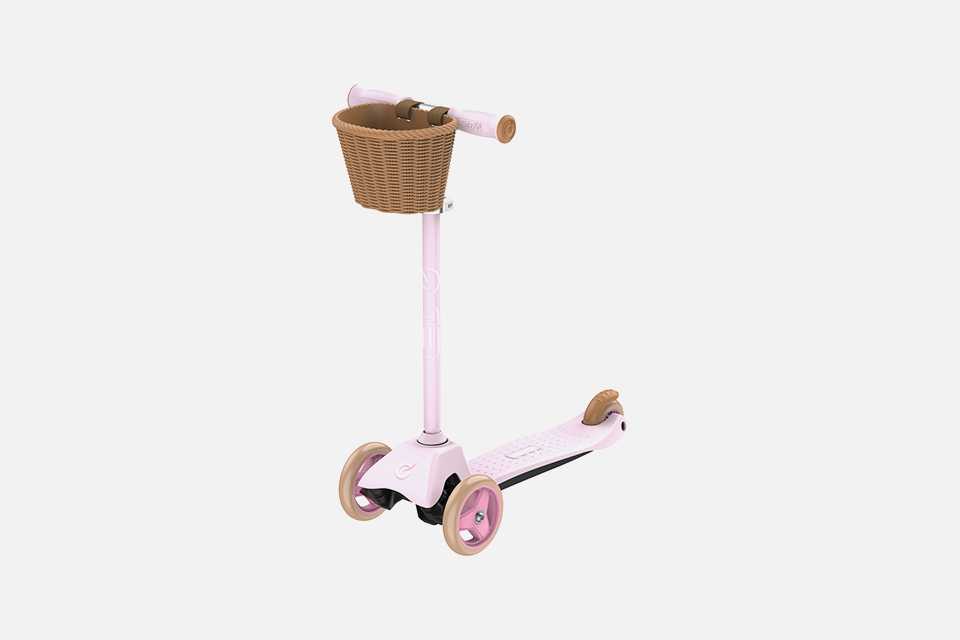 EVO Mini Cruiser 3 Wheel Scooter with Basket - Pink Pastel.