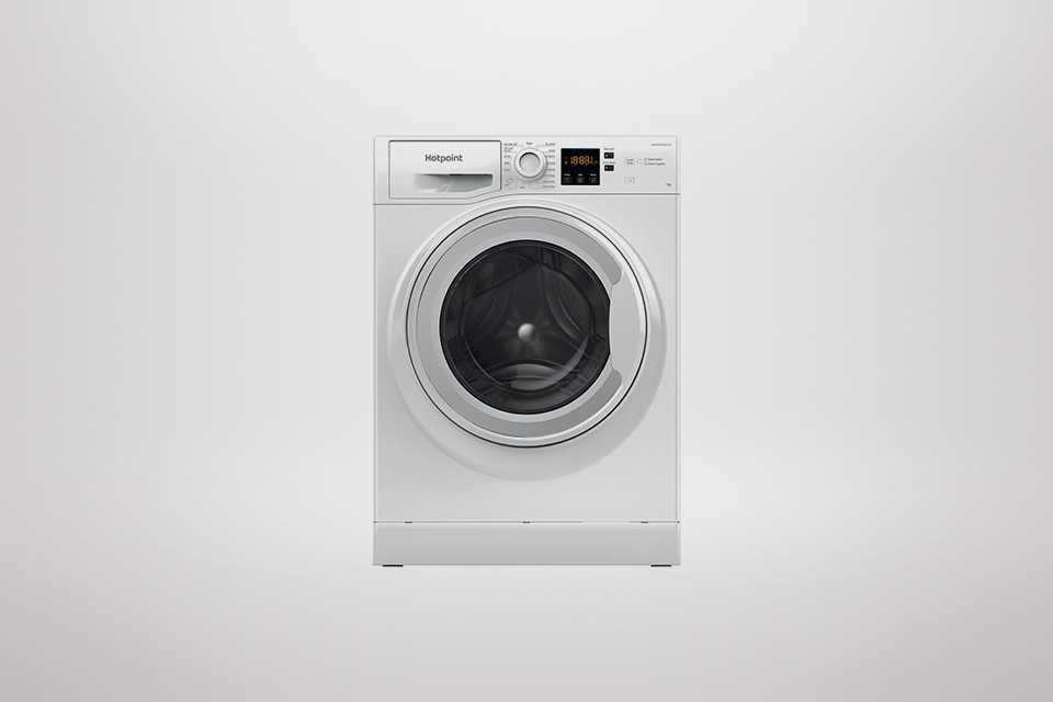 Hotpoint NSWM7469WUK 7KG 1400 spin washing machine in white colour.