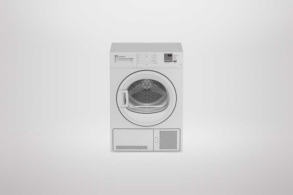 Hotpoint CHDC92WWGDUK 9kg condenser tumble dryer in white.
