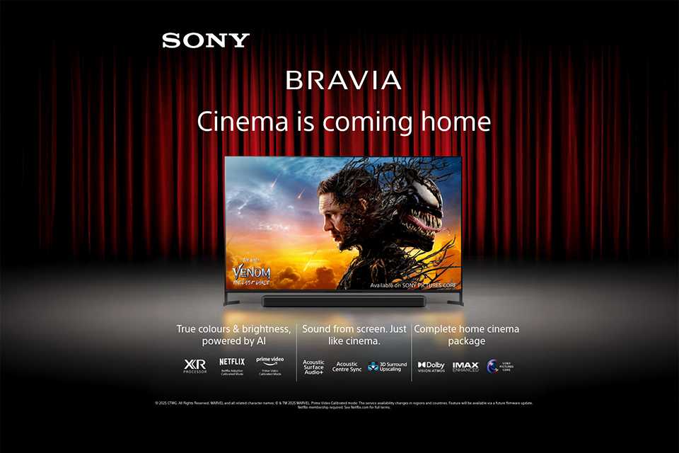 Venom 3 poster displayed on Sony Pictures Core TV.