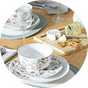 Argos Home Bee Floral 12 Piece Stoneware Dinner Set.