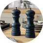 Salt and pepper mills.