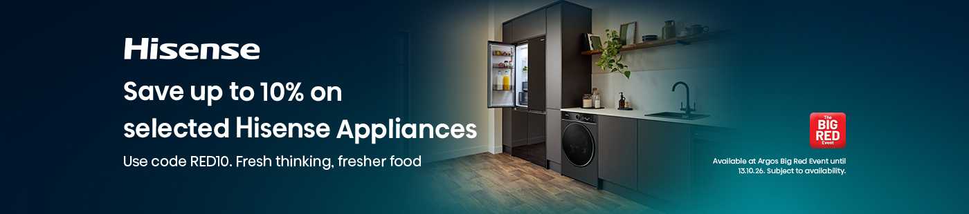 The Big Red Event. Hisense. Save up to 10% on selected Hisense Appliances.