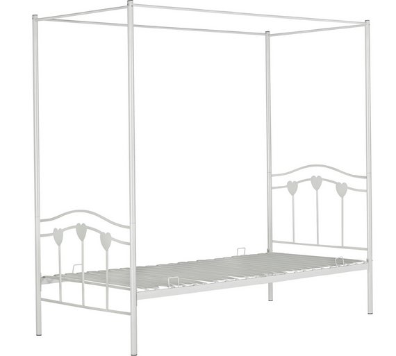Buy HOME Hearts Single Four Poster Bed Frame White at Argos.co.uk