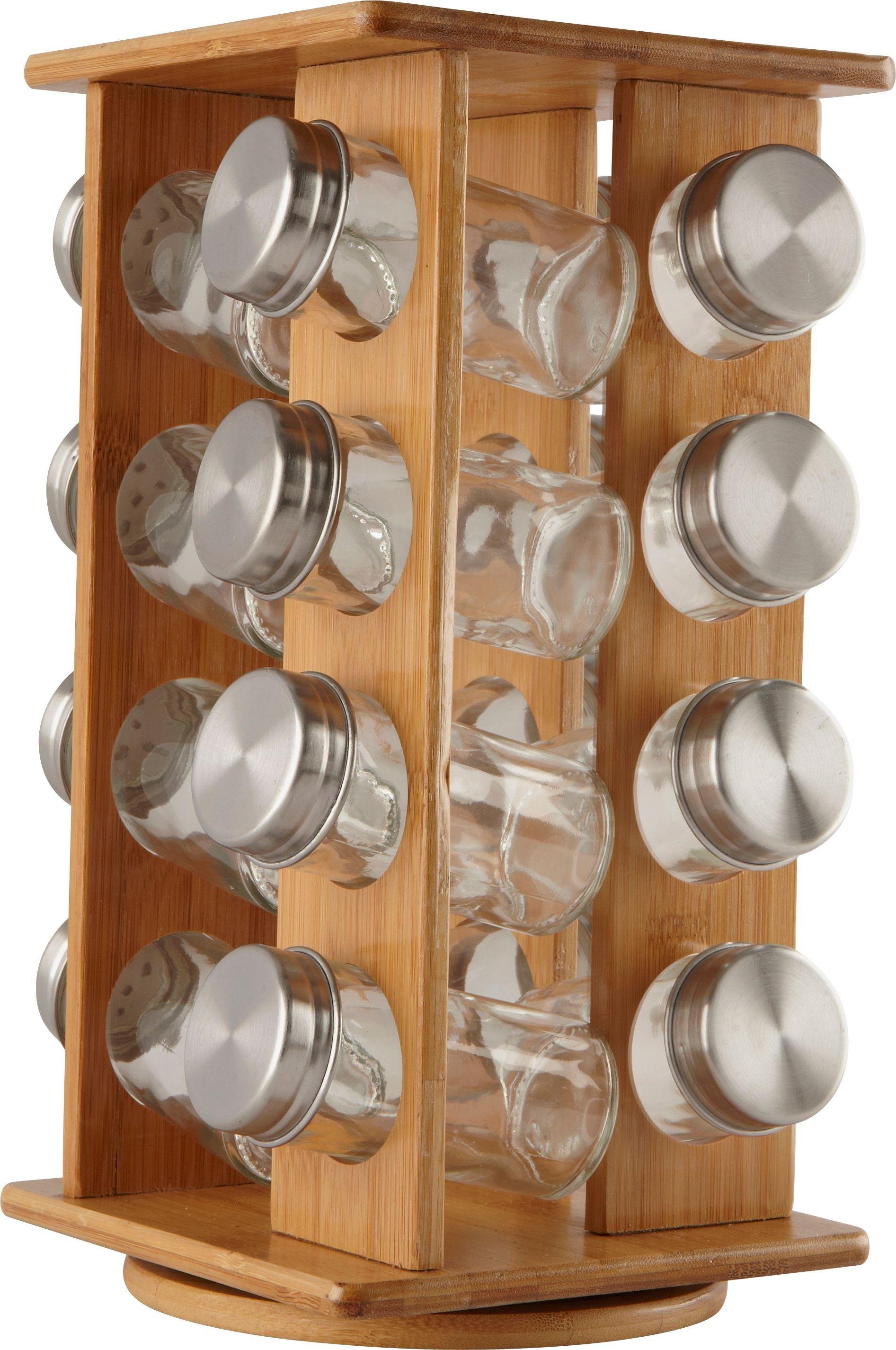 Buy HOME Wooden Revolving Spice Rack with 16 Jars Spice racks and