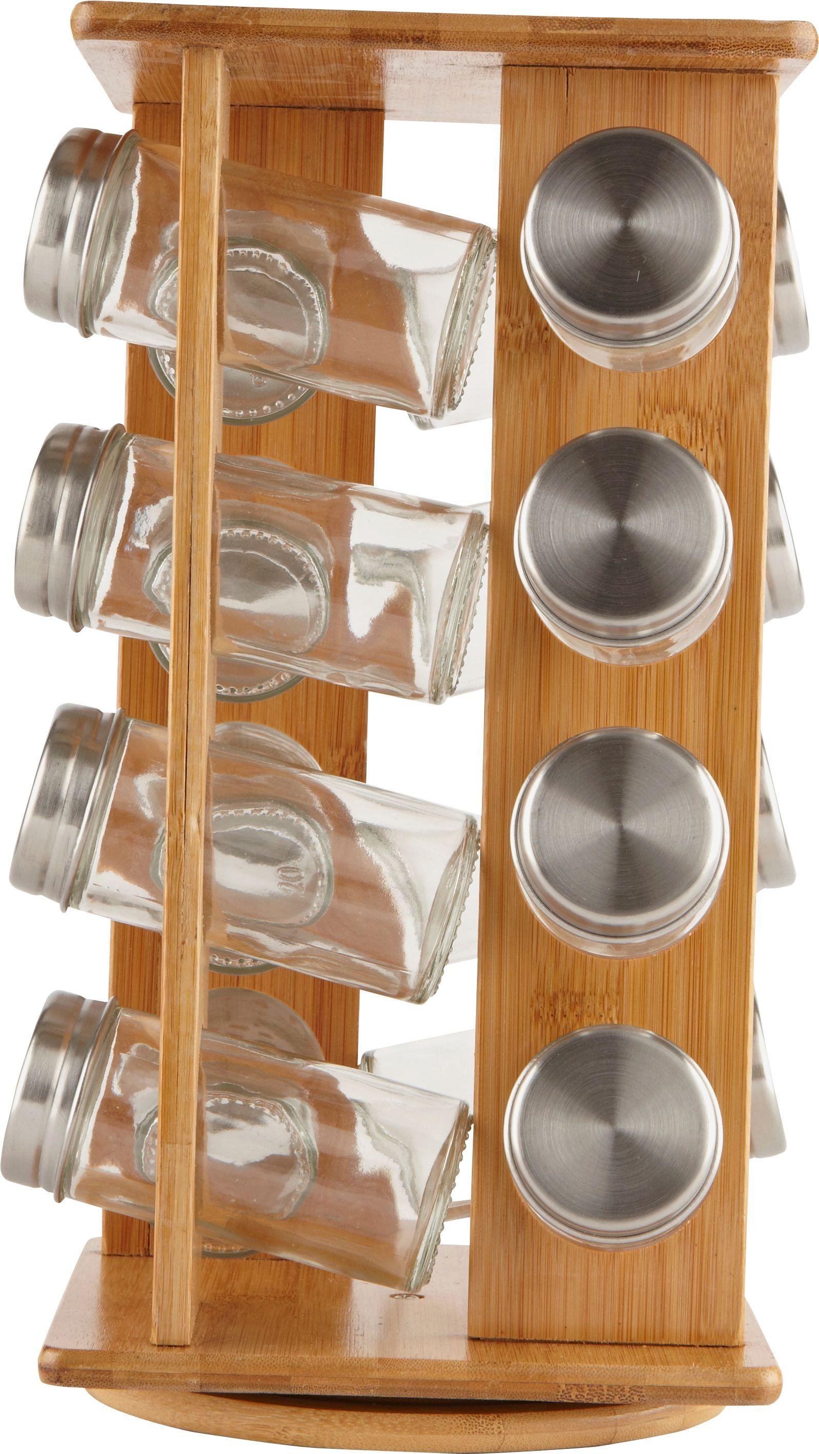 Buy HOME Wooden Revolving Spice Rack with 16 Jars Spice racks and